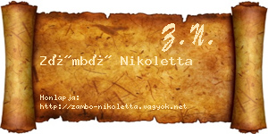Zámbó Nikoletta névjegykártya