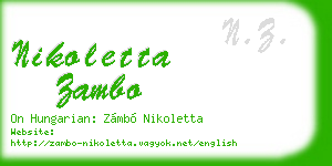 nikoletta zambo business card