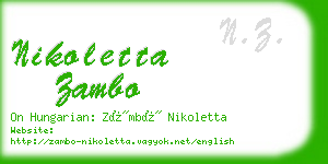 nikoletta zambo business card